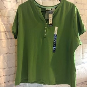 NWT - Set of 2 - Cotton Cherokee White 1X (16W) & Faded Glory Green XXL T-Shirts